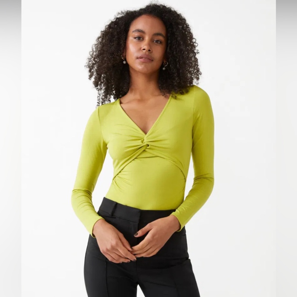 & Other Stories Twisted Front Ruched Bodysuit